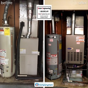 Before and after photo of work done in Bowie